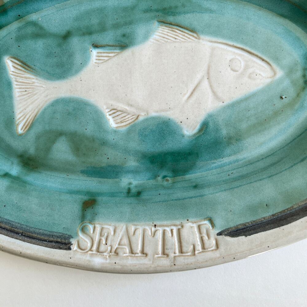 Sally Christopher Pike Place Market Seattle Fish Platter Studio Pottery 1989 - Picture 4 of 8